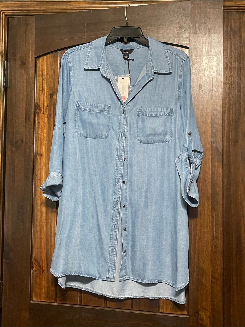 intro. Light Blue Denim Tunic Shirt